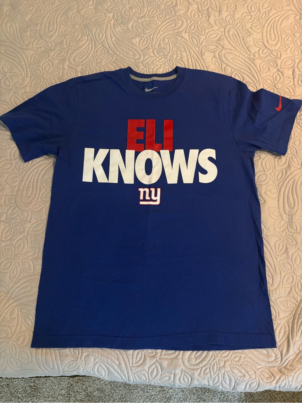 NY Giants Eli Knows NY TShirt By Nike